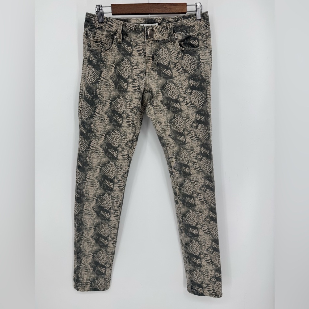 CAbi Women's Snake Patterned Skinny Stretchy Jeans Fall Dopamine Dressing Size 4